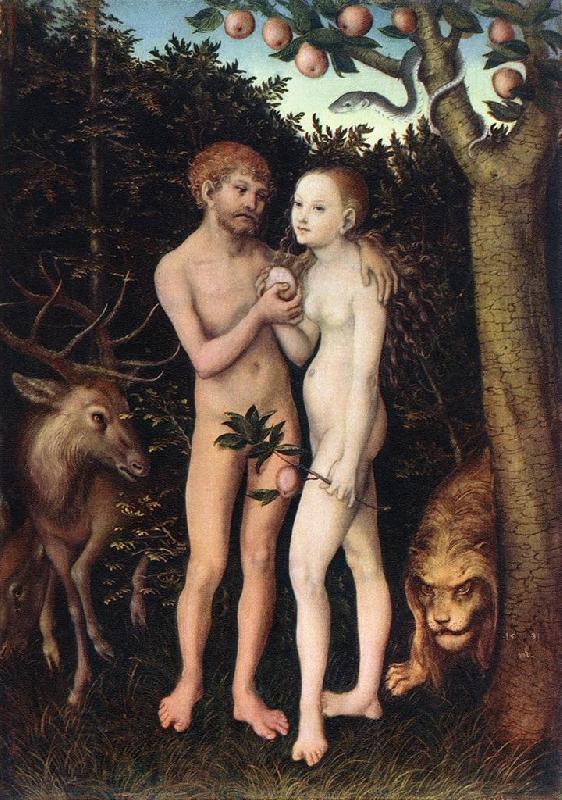 CRANACH, Lucas the Elder Adam and Eve 04 China oil painting art